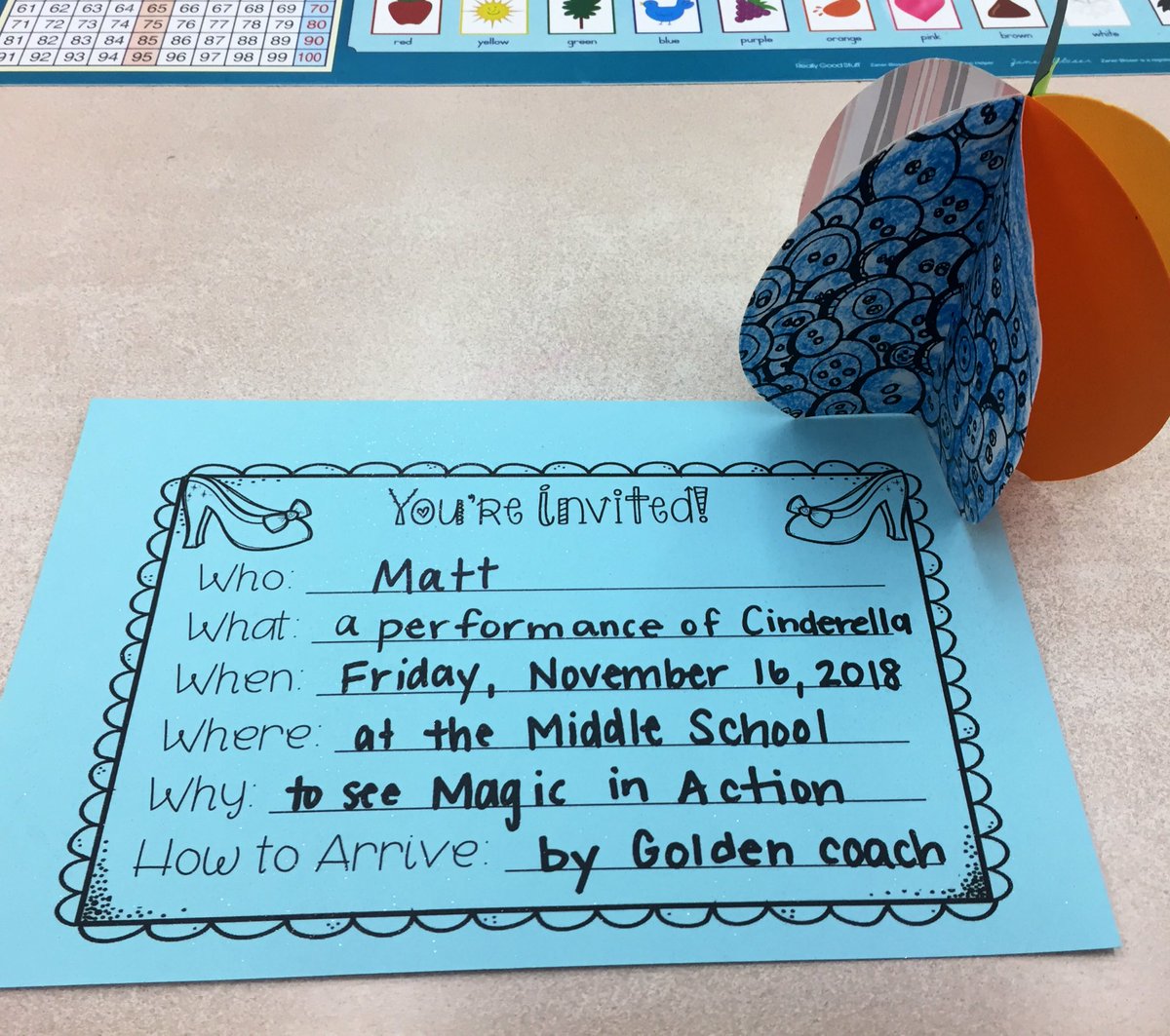 Mrs_Scarpulla's tweet photo. We’ve been reading various versions of Cinderella over the past few weeks, doing song lyric analysis, and making pumpkins. The big day has finally arrived! So excited to see the middle school play today! #Scarpulla2ndGrade #GCpride #gcartsined https://t.co/vl4ALgWwMw