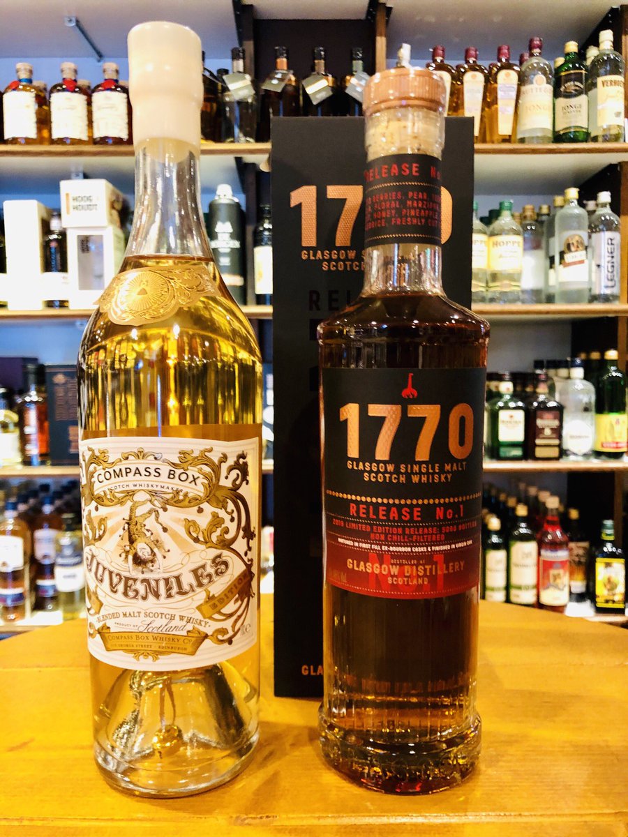 De nieuwste <a href="/CompassBox/">Compass Box</a> botteling, de Juveniles, en de allereerste whisky van de <a href="/GlasgowDC/">The Glasgow Distillery Co.</a> zijn gearriveerd en kun je nu bestellen op dramtime.nl