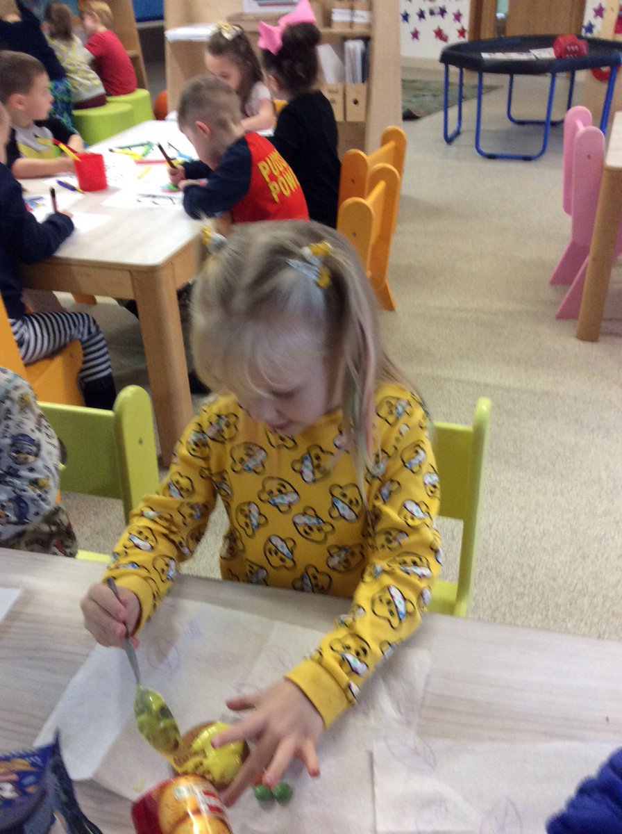 EYJesmondG's tweet photo. Decorating biscuits for Children in Need 2018! #childreninneed2018 #spottybiscuits #having fun https://t.co/6HbP1z2xMq