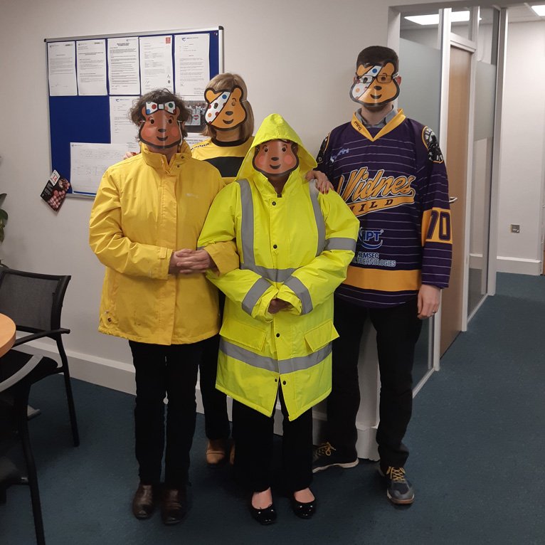 HPT_Panels's tweet photo. Hemsec supporting @BBCCiN Pudsey masks have made another appearance #CiN   #JamesPond https://t.co/Mbj3JyS68Z