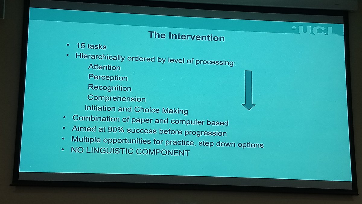 JenThomsonSLT's tweet photo. Great talk from @sadjeinicol sharing the impact of a non-linguistic intervention for people with global #aphasia #BAS2018 @BasAphasia https://t.co/nvHkxSAH0o