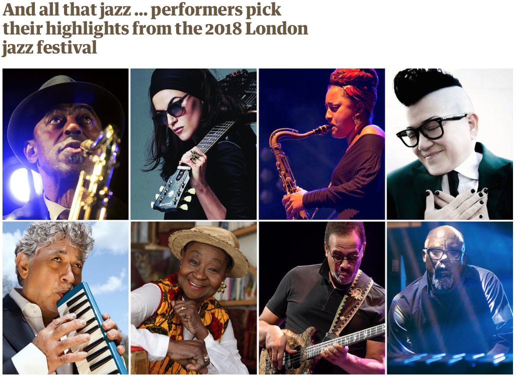 LondonJazzFest's tweet photo. A fresh look at the Festival from the artists within it - see what @melissalaveaux, #DariusBrubeck, #JasonYarde @JoYaNdEaRs, #CamillaGeorge @Camilla_sax and @KandaceSprings are most looking forward to...
https://t.co/7G7MrKaQMp
#wearejazz
#londonfestival #londongigs @guardian https://t.co/4ymwjXFQQr