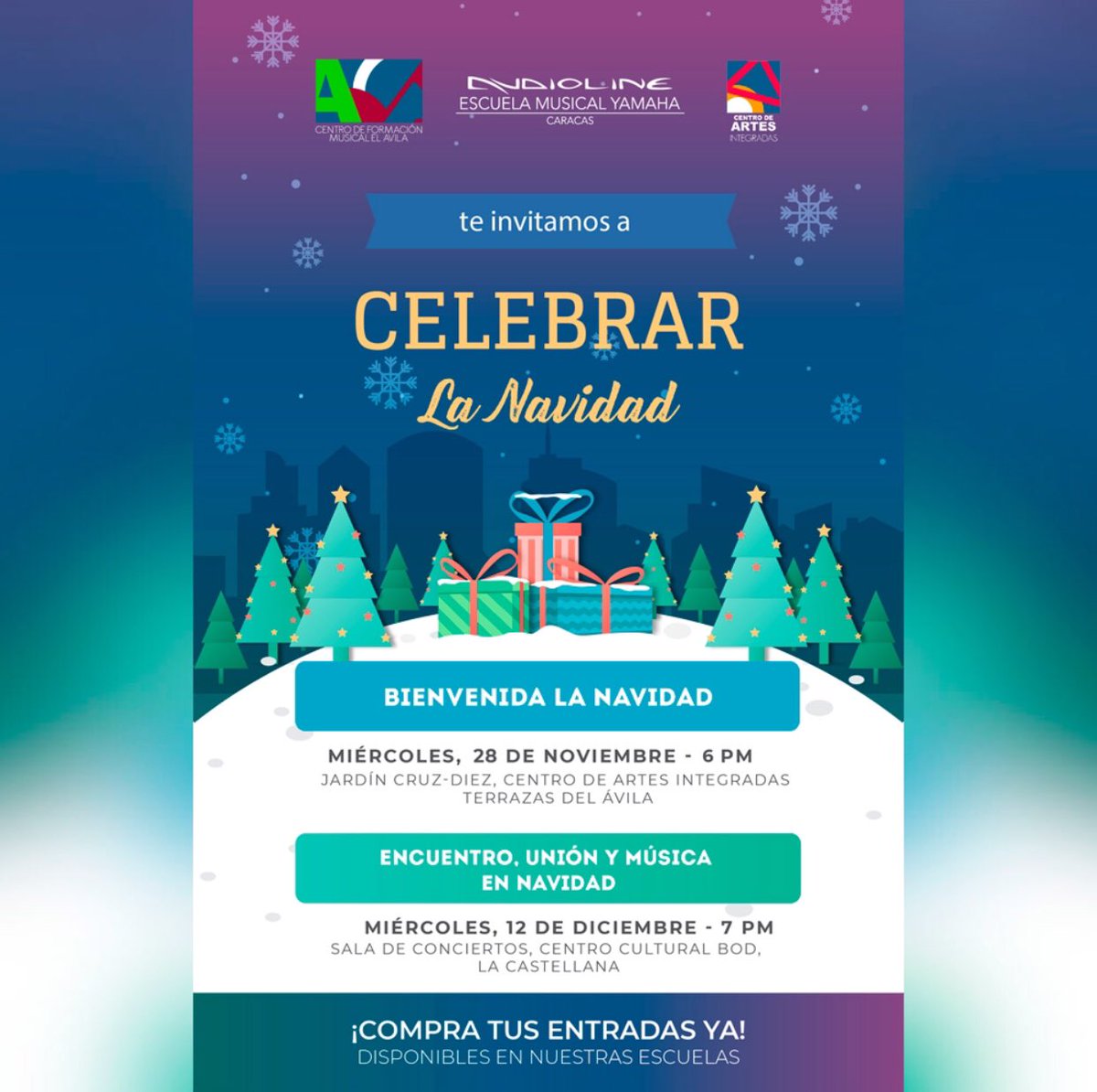 CMusicalElAvila's tweet photo. ¡Entramos en la época mas linda del año! Para celebrarlo en grande, nuestros alumnos se están preparando para ofrecernos 2 conciertos llenos de alegría y muchas emociones
.
#musica #talento #academia #yamaha #piano #canto #guitarra #bateria #teclado #juniormusiccourse https://t.co/q1yTEUAu7A