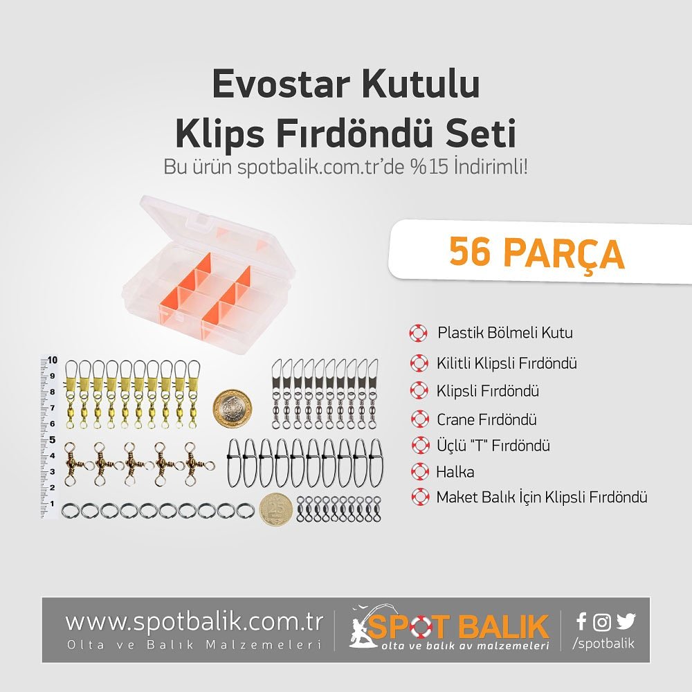 SpotBalik's tweet image. Evostar Kutulu Klips Fırdöndü Seti

Balığa giderken "acaba ne tür klips, fırdöndü ve halkaya ihtiyacım olur?" diye düşünenler için plastik bölmeli kutuda hazır bir set!

#spotbalik #evostar #klips #fırdöndü