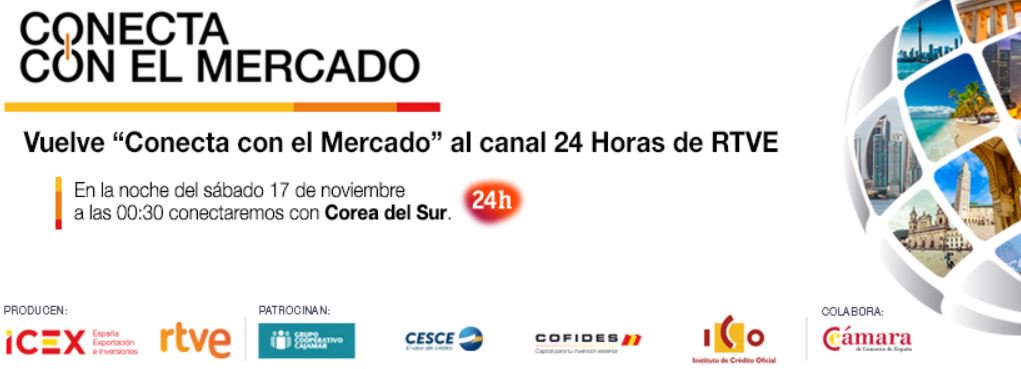 ICEX_'s tweet photo. Si quieres abordar el mercado surcoreano, mañana sábado a las 00:30 en el canal @24h_tve no te pierdas #ConectaconCoreadelSur, programa donde conoceremos los casos de éxito de cuatro empresas españolas que ya operan en este país.  #ConectaconelMercado https://t.co/RTV3GTmX1x