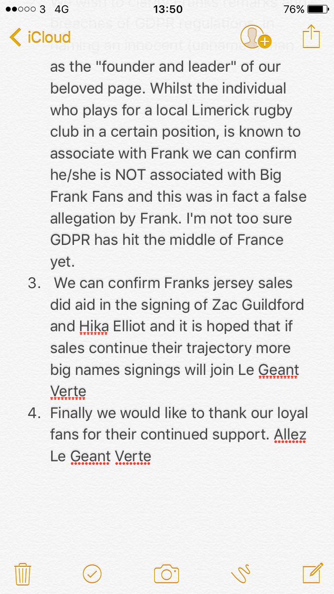 Statement RE Franks Interview: