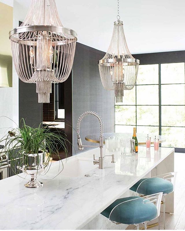 Happy Friday friends!! Whoever said you couldn’t have one chandelier over their kitchen clearly didn’t realize you can have two! Meet Regis a 19th Century French Style chandelier with absolute glam! #fancychandelier #beadedchandelier #neverenoughlighting… instagram.com/p/BqPebE_FwV2/