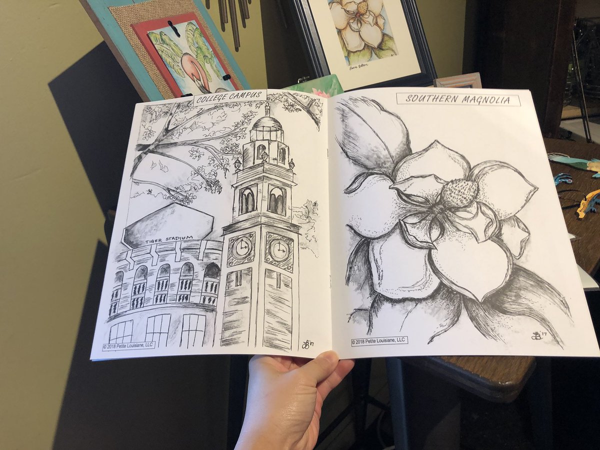 lizkohTV's tweet photo. We’ve introduced you to the talented Laura Bellone before. She is a landscape artictect by day and an artist by night. Check out her hand drawn art and her new Southern Louisiana Coloring Book tonight at the Mid City Makers Market! #WhiteLightNight https://t.co/GPWFDiSmUS