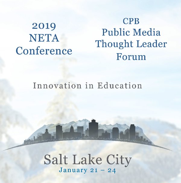 NETA_Tweets's tweet photo. ANNOUNCING!
The 2019 NETA Conference and CPB Public Media Thought Leader Forum, January 21-24 in Salt  Lake City. Registration is now open.  Press release: https://t.co/170zP2bGfM  Conference web: https://t.co/DLkQgdngQB https://t.co/3SaFy6un54