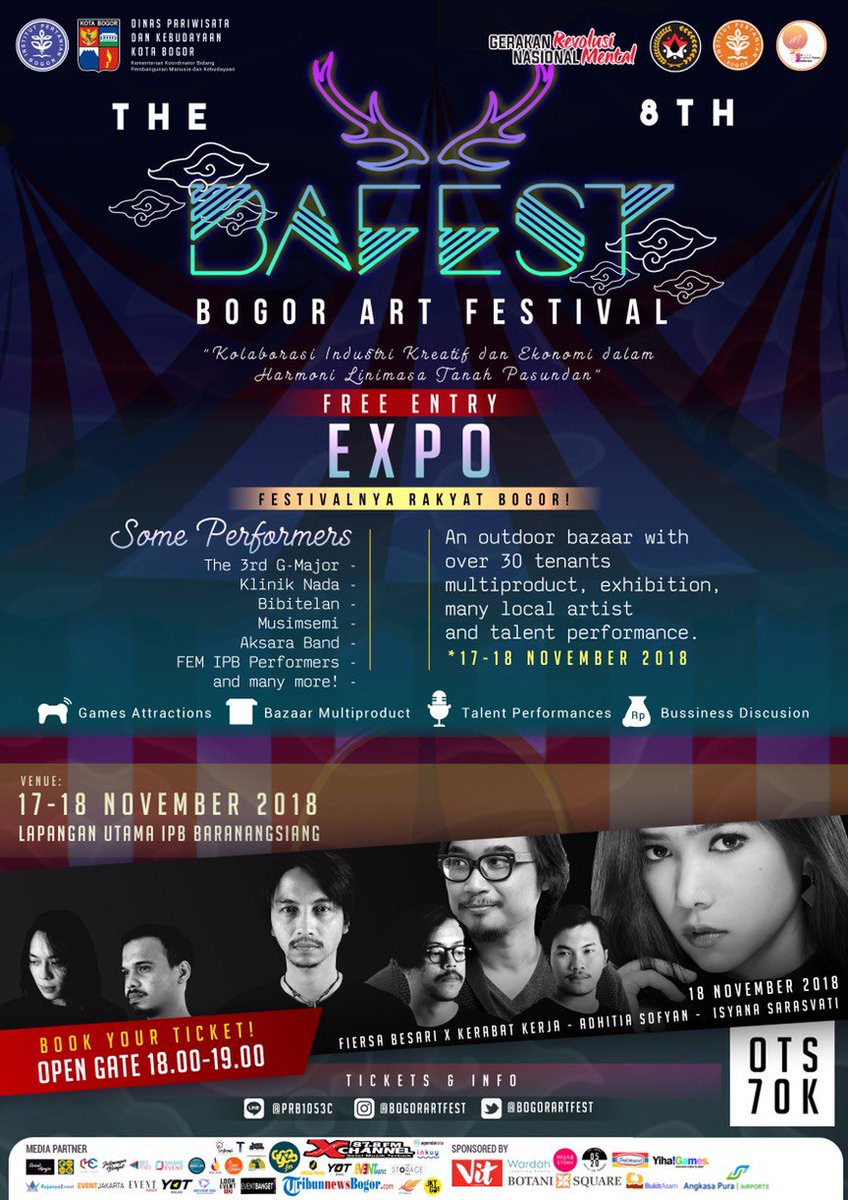 Come join us in the adventure with the atmosphere of a mesmerizing Pasundan culture like you've never been before. We'll take you along on the journey to see and explore the cultures with an outdoor bazaar, exhibition, many local artists, talent performances, and many more!