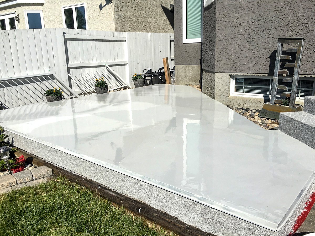 ProSurfaces's tweet photo. We love the process just about as much as the results! What do you think of this patio we did in the summer?

#YQR #Patio #decks https://t.co/Q3wvEwL9oM