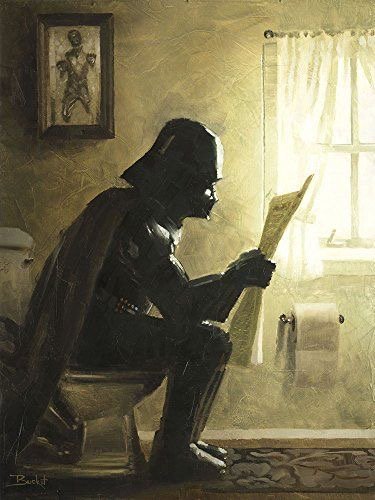 OddNMacabre's tweet photo. you walk in the bathroom to find #DarthVader sitting there - what do you do? https://t.co/L5UEjOTSjq