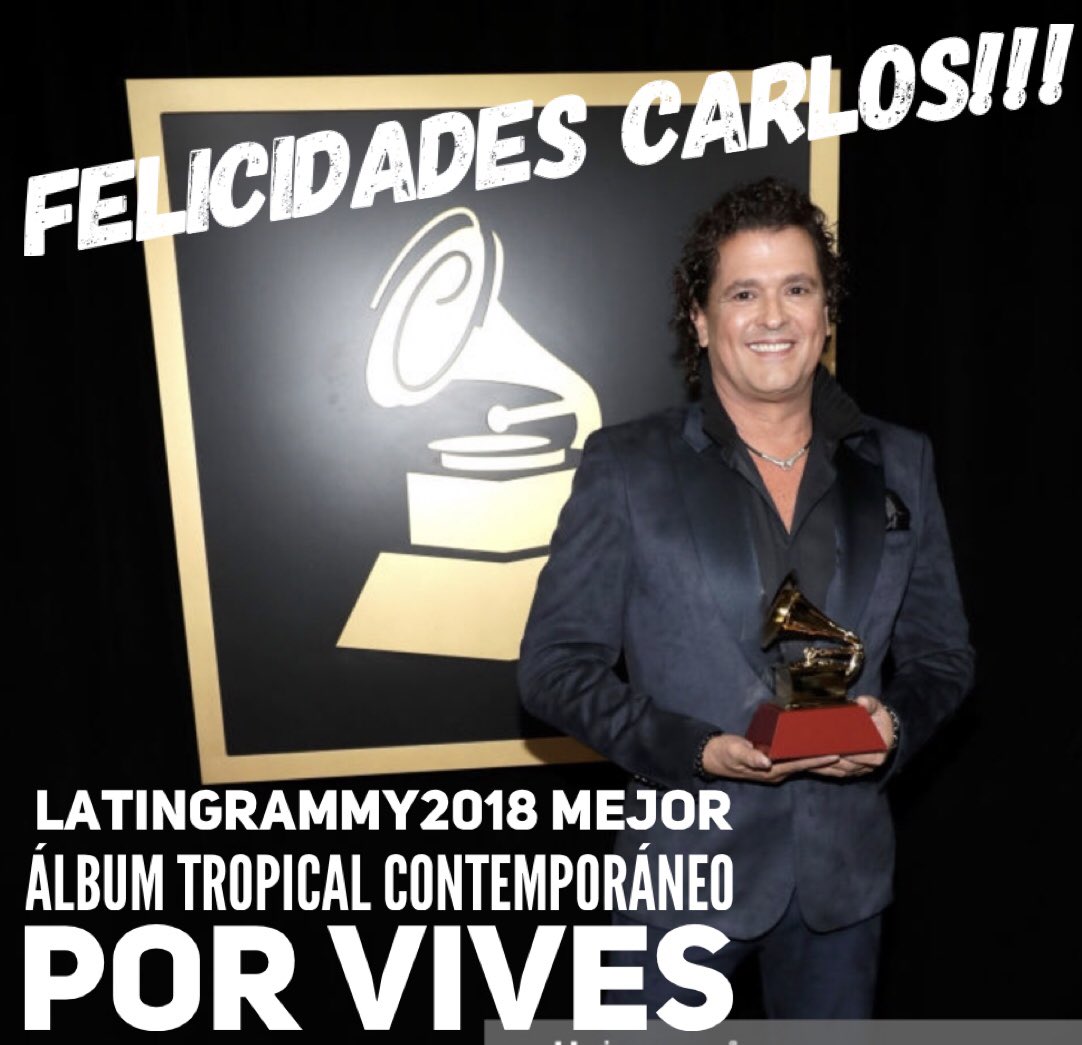 cvives_esp's tweet photo. Muchas felicidades 🎈🍾🎉 te queremos!!! @carlosvives te lo mereces!!! El mundo 🌎 de fiesta!! #latingrammy2018 #masgrammyspalsamario @ClaudiaElenaV https://t.co/OFzpvkdk66
