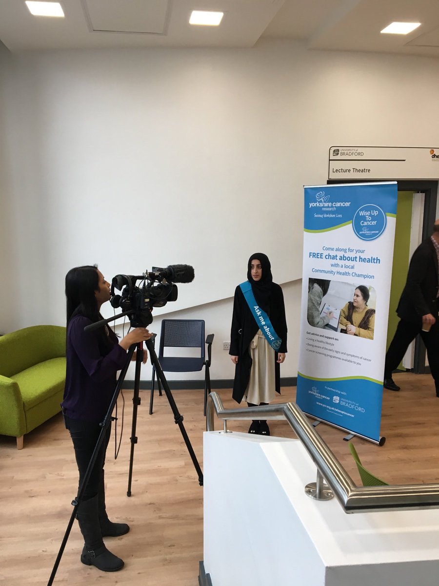 Henna from Health-Check pharmacy talking to BBC Look North about her important role as a pharmacy champion for <a href="/WiseUpToCancer1/">WiseUpToCancerBradford</a> . Helping to raise awareness of signs &amp; symptoms of cancer <a href="/CPWYinfo/">CPWYinfo</a>