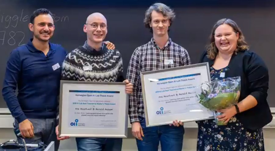 Congrats to Are and Harald for winning the award for best master thesis from #NorwegianOpenAI lab in Trondheim. Well done guys and well deserved.
hubs.ly/H0fySxY0

The Intelecy Data Science Team is doing great!

#industrialmachinelearning