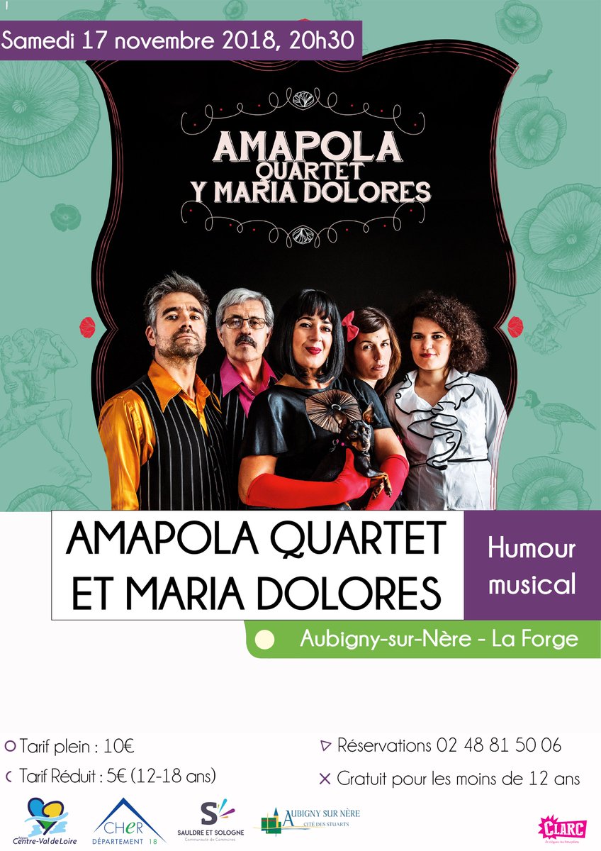 LaForge_aubigny's tweet photo. Si l'amour savait parler, sa langue serait celle du tango. Les instruments d'Amapola Quartet  conversent dans cette langue d'où s'échappent soupirs et sensuels soubresauts qui font de cette musique une fusion de passion et de peine
Samedi 17/11 20h30 
Aubigny sur Nère  La Forge https://t.co/kFvrunX77h