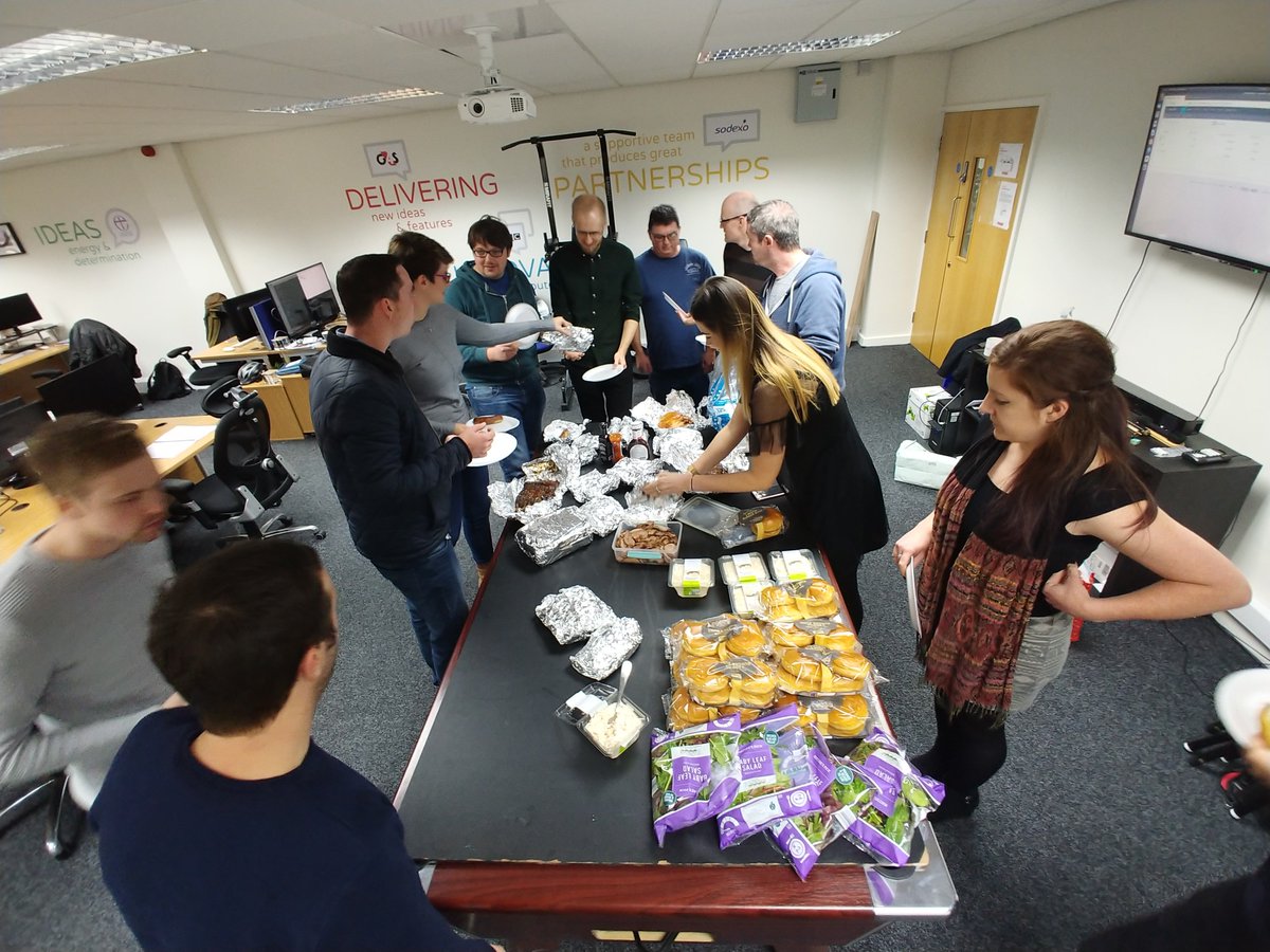 Tribepad's tweet photo. Oh wow! What a Friday treat! A big 'thank you' to our CEO, Dean who prepared, cooked and delivered this wonderful BBQ food for our lunch today. #FridayFeeling #TribePad #employeeperks #sheffieldissuper https://t.co/s9HED449sk