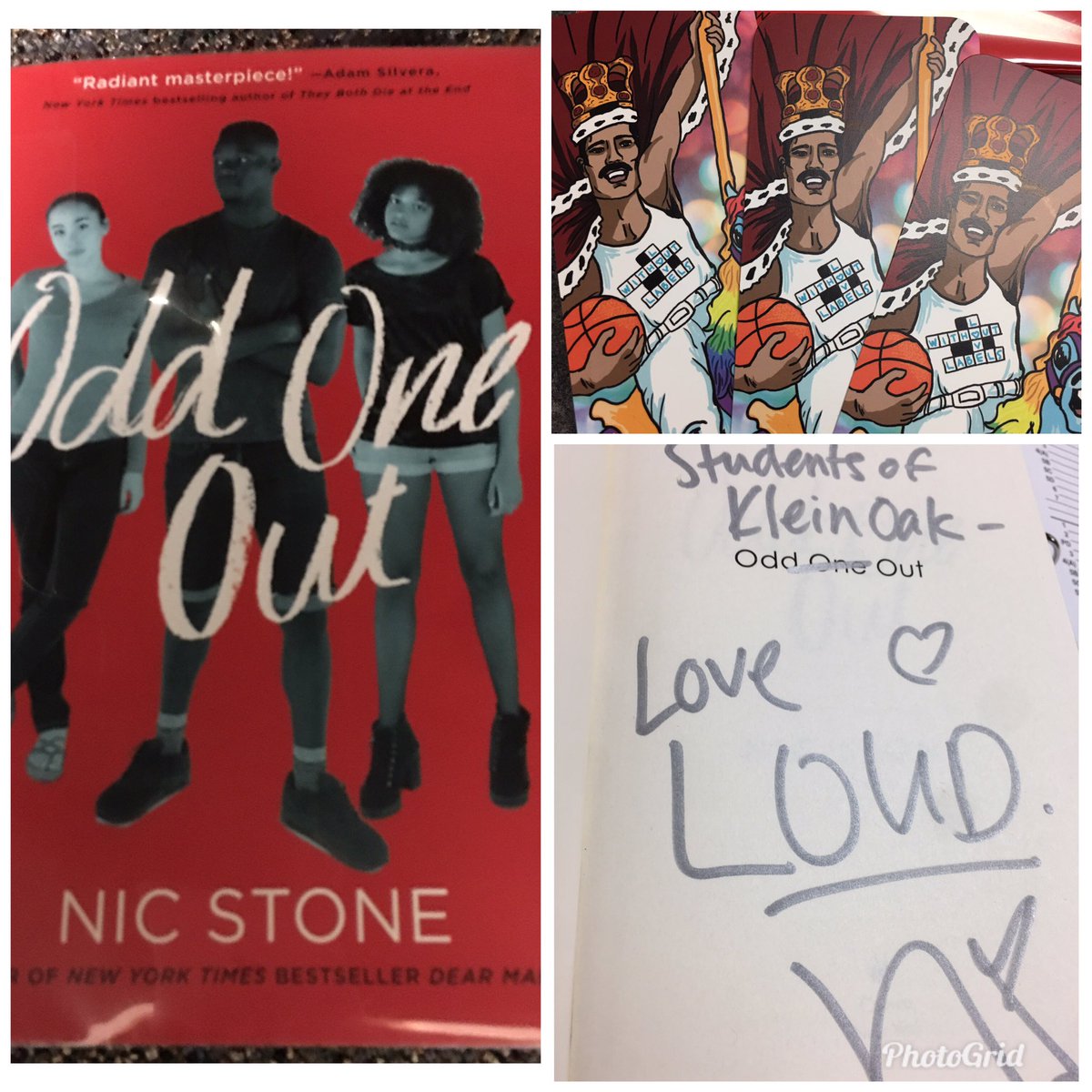 Thank you <a href="/getnicced/">Nic Hick 🚬⚡️🇺🇸</a> for signing our copy! Keep writing, you’re awesome! Thanks <a href="/colleeneburgin/">Colleen Burgin</a> too for taking the book with you. ❤️ Freddy Mercury <a href="/KleinOak/">Klein Oak HS</a> <a href="/KleinLibraries/">Klein ISD Libraries</a> #Tayshas18 #DearMartin #LibraryPromise