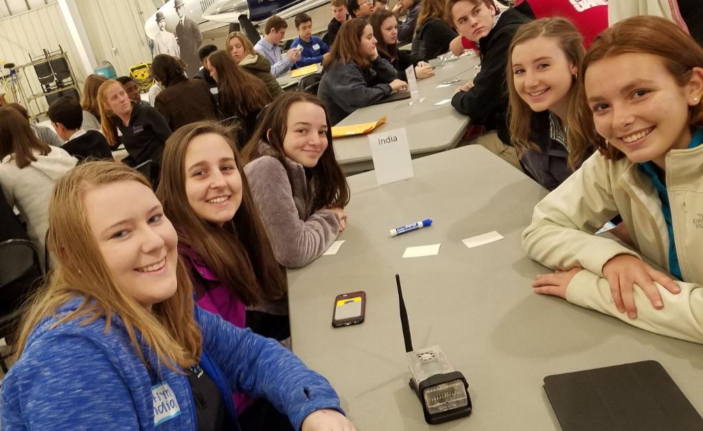 SASeducator's tweet photo. #ApexAOIT #STEMGirls ready to gather and analyze @FAA #data! #DataOnTheFly! @ApexHighSchool @WCPSS @RDUAirport @SASsoftware @FAANews #STEM #CTE #Careers https://t.co/KVpEB1BTff