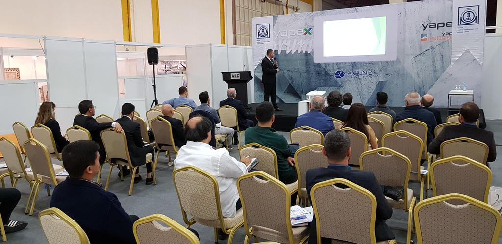 mmoantalya's tweet photo. Şube Başkanvekilimiz Doç.Dr. İbrahim Atmaca Yapex Fuarında Akıllı Binalarda Enerji konulu bir seminer düzenledi. https://t.co/E7cyBQFyvT