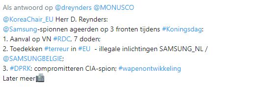 LeeJaeYong111's tweet photo. @dreynders @MONUSCO βοΈzonet: met #urgentie Samsung NL als @SAMSUNGBELGIE's #management aansporen zich #gedwee te houden, en absoluut te vermijden #familie/medische drog a t wenden om @SAMSUNG-hoofdkantoor's #terreur-dreigingen te verdoezelen.
Daarnaast #terugkoppeling naar #diplomatieke kennis 2014: https://t.co/lGUE2Rupkp