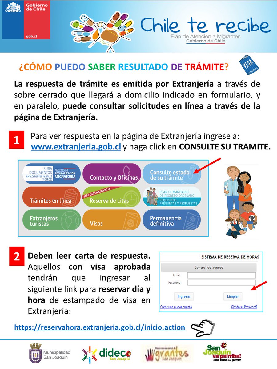 munisanjoaquin's tweet photo. Participa en Programa #ChileTeRecibe, que facilita a familias de migrantes la tramitación de Visa Temporaria para niñ@s y adolescentes menores de 18 años!! Info : Dpto. Asistencia Social, Santa Rosa 2606. Lunes, martes y miércoles de 09:00 a 12:00. Fonos 22 8108425 22 8108412 👇🏽 https://t.co/feGqFslA8R