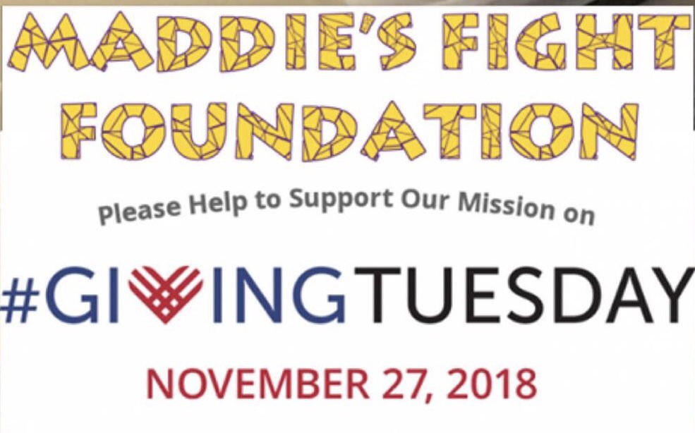 OfficialMFF06's tweet photo. Giving Tuesday is almost here- please remember Maddie’s Fight Foundation when you click that “Donate” button! 💜. #givingtuesday #maddiesfightfoundation #maddiesfight https://t.co/IV5Q8nGjZE