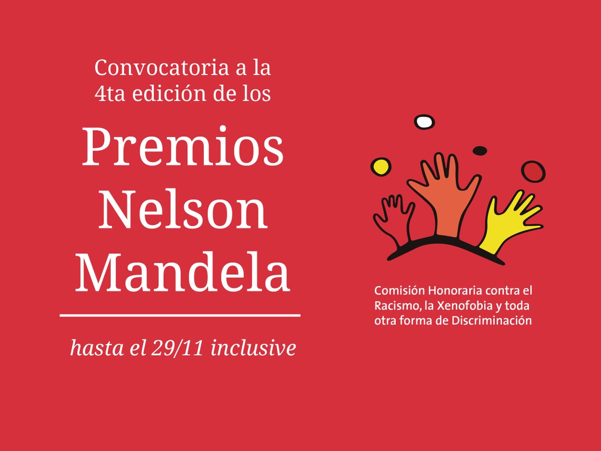 ¡Se abre la convocatoria a los Premios Nelson Mandela! 
Pueden encontrar la información y las bases en el siguiente link. 
También pueden suscribirse a nuestro mailing para recibir las noticias sobre la CHRXD y sus actividades.
mailchi.mp/de398be4ab11/s…