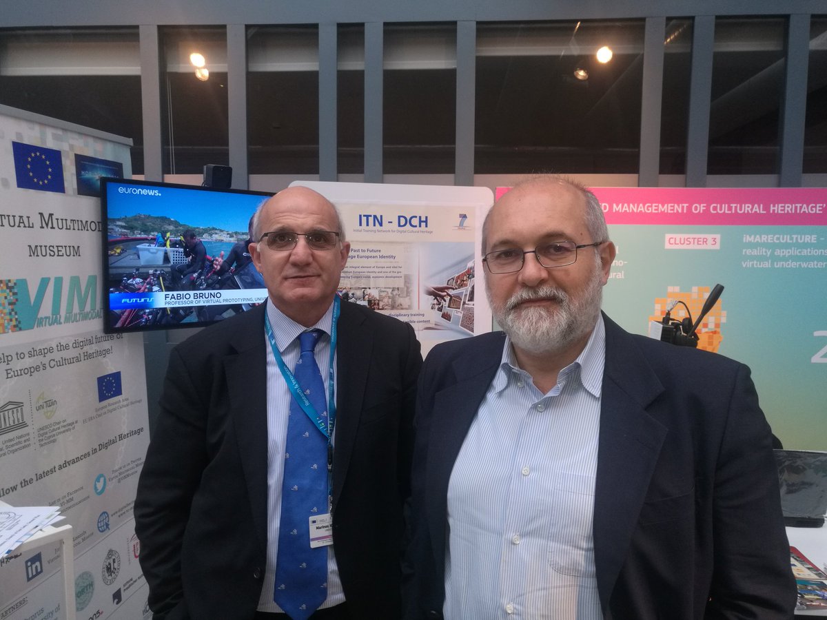 ViMMuseum's tweet photo. @PierLuigiSacco special advisor in #CulturalHeritage @EU_Commission at our stand #25 @MSCActions #itndch and #H2020 @ViMMuseum projects from #dhrlabcut @CyUniTech @HeritageAliveEU Fair.
#EuropeForCulture in #EYCH2018 https://t.co/EUTnMweFy8