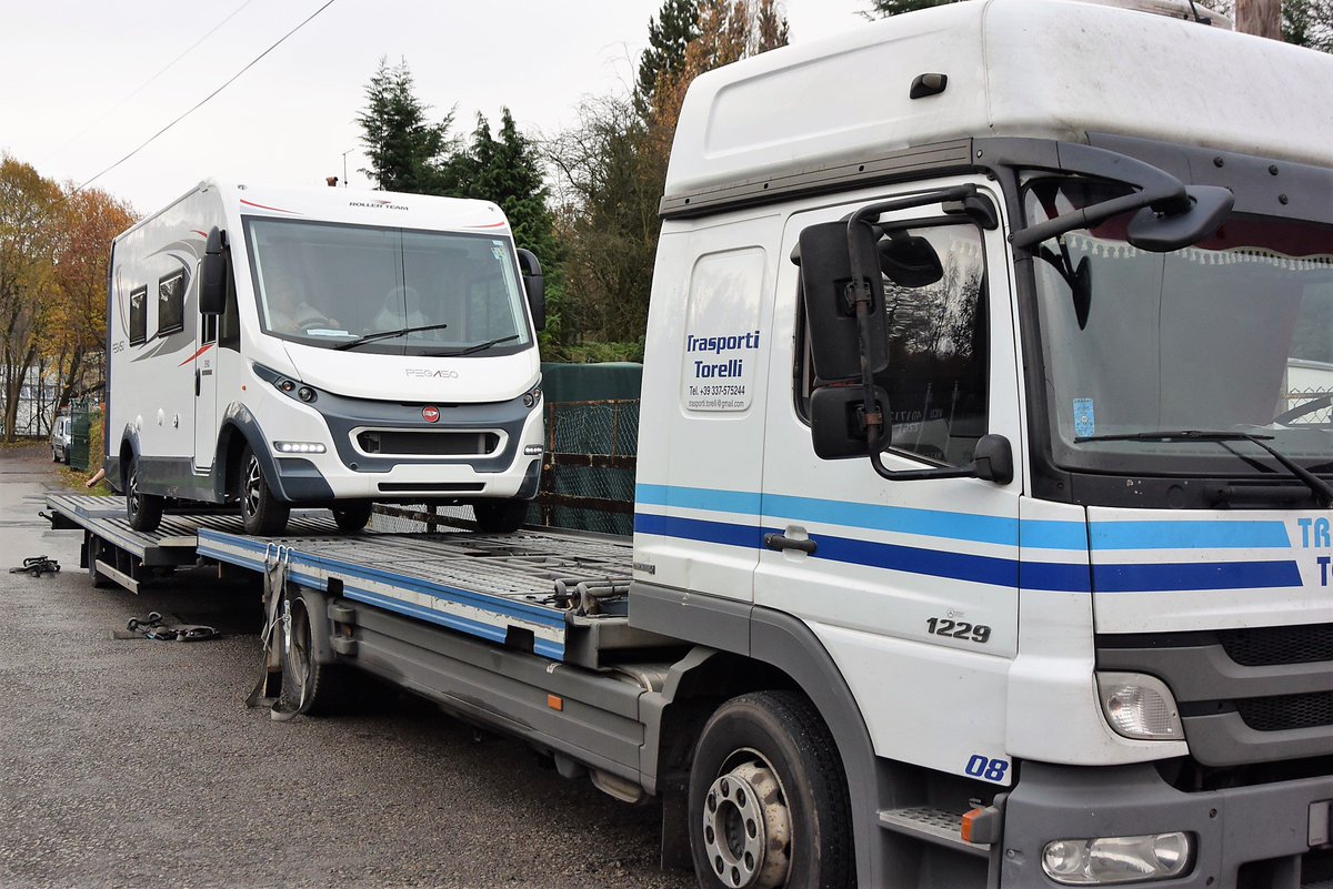 PRCaravans's tweet photo. Hooray look what has arrived on-site with us today - brand new 2019 @RollerTeam_ Pegaso 590 luxury #motorhome #4berth https://t.co/WXjzLhwDps