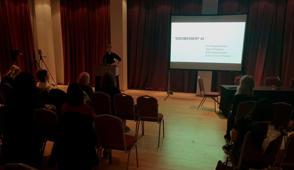 sparkleyesXx's tweet photo. #IriniPapadimitriou, #NyeThompson, #ElviaVasconcelos, #BirgitteAga & #CoralManton take to the floor to discuss alternative strategies for reclaiming & redesigning future living with #AI & emerging #technologies.
#RSSymposium
#RandomStringSymposium #Coventry #technology #tech https://t.co/nJrmSmroMP