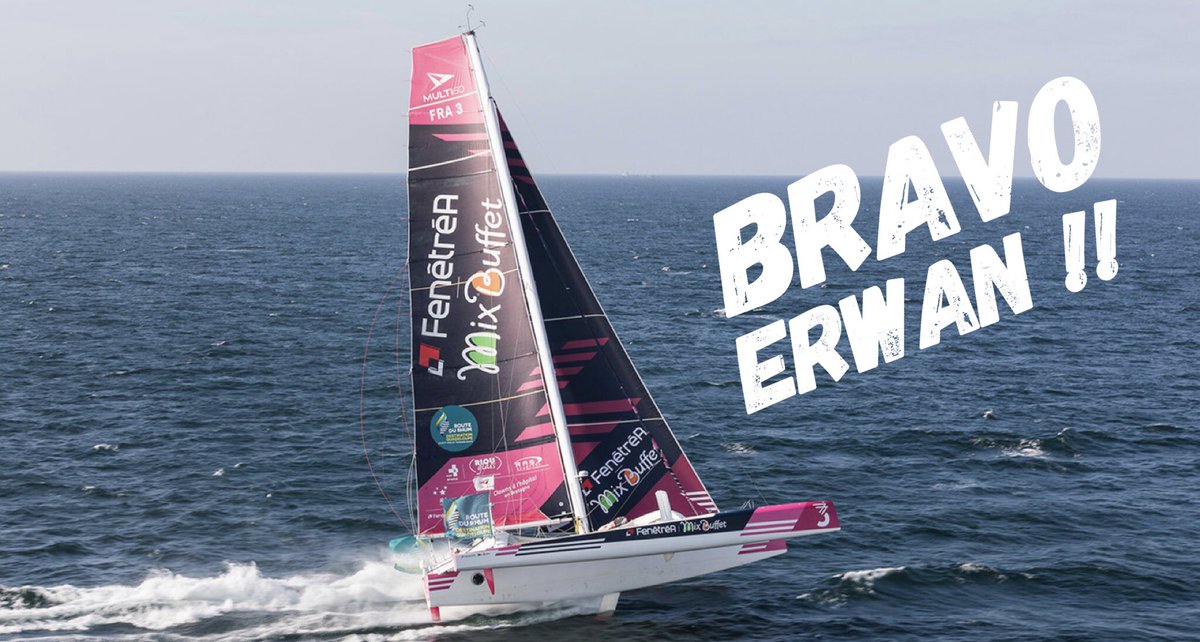 💦<a href="/routedurhum/">Route du Rhum - Destination Guadeloupe</a> 
🏁Erwan et le <a href="/Multi50/">Multi50</a> FenêtréA-Mix Buffet ont coupé la ligne d'arrivée à 10h09 (heure locale) après 12 jours, 1 heure, 9 minutes et 12 secondes de course. Il a parcouru 4.538 milles à 15,69 noeuds en moyenne.