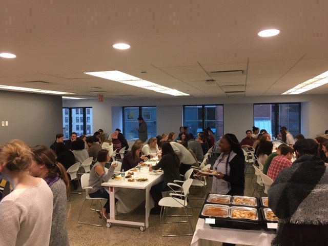 MSL_USA's tweet photo. Yesterday, MSL NY celebrated "Colleagues Thanksgiving" and literally shared a wonderful feast with each other and more...After the lunch, we made up 30 plates of leftovers and took to the streets of NY to share our bounty with the homeless. #HumansofMSL #Thanksgivingatwork https://t.co/J7bfi5urjy