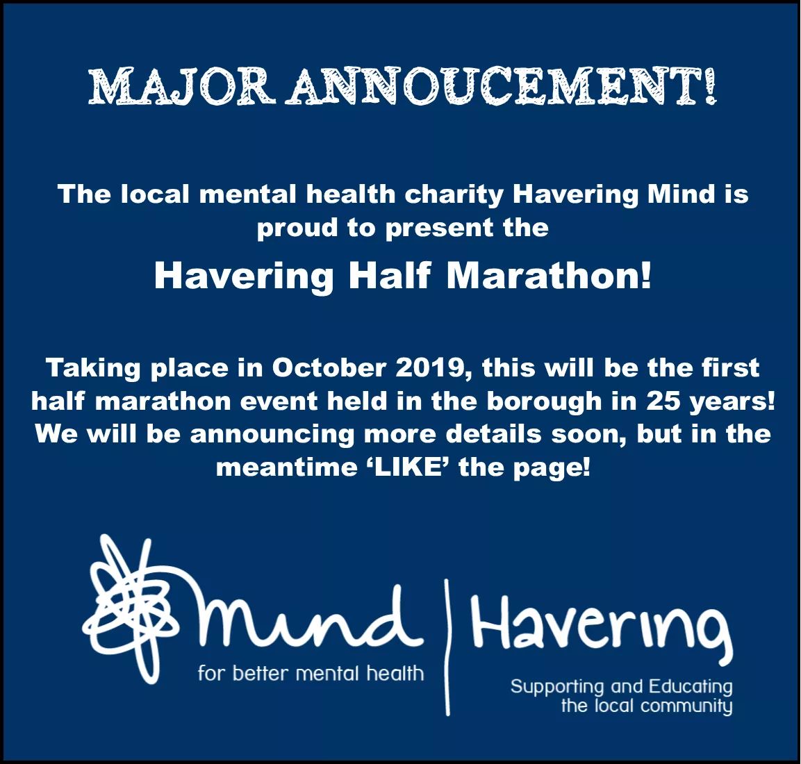 Looks like @haveringmind is going to be holding a half marathon. More than information soon