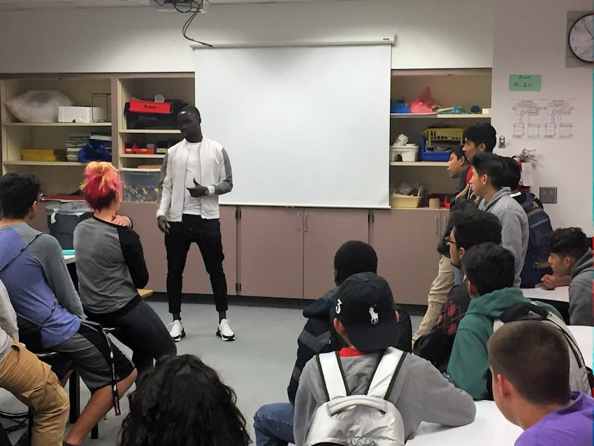 So awesome that <a href="/nanaboateng21/">Bismark Boateng</a> of the <a href="/coloradorapids/">Colorado Rapids</a> came out to speak to our athletes! Thank you! <a href="/JeffcoAthletics/">Jeffco Athletics</a>
