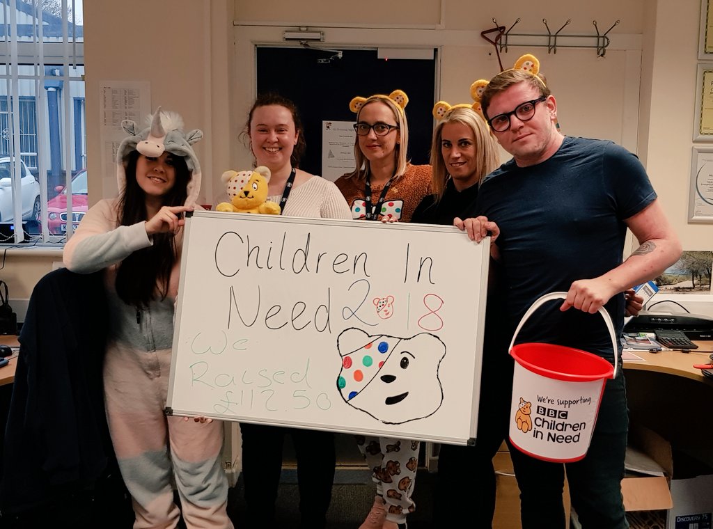 Shanjeffy's tweet photo. @BBCCiN day in work and we raised £112.50. proud of our small team #ChildrenInNeed #Cin https://t.co/qcKEnerYTs