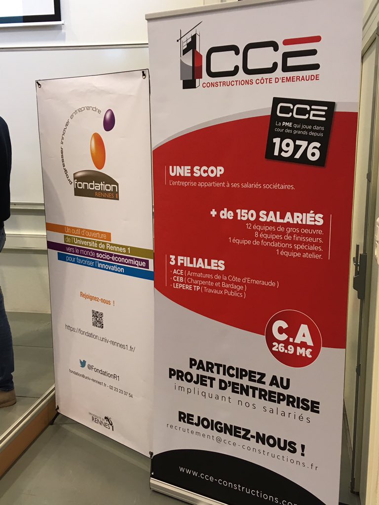 FondUnivRennes's tweet photo. Suite du double-parrainage du #DUT Génie Civil Construction Durable @IUTRennes via @FondationR1
Après l’entreprise #AllezEtCie spécialisée dans les réseaux électriques, c’est au tour de #CCEConstructions de rencontrer les étudiants qu’elle parrainera pendant 2 ans👷♀️👷♂️#grosoeuvre https://t.co/piq44aMFR2