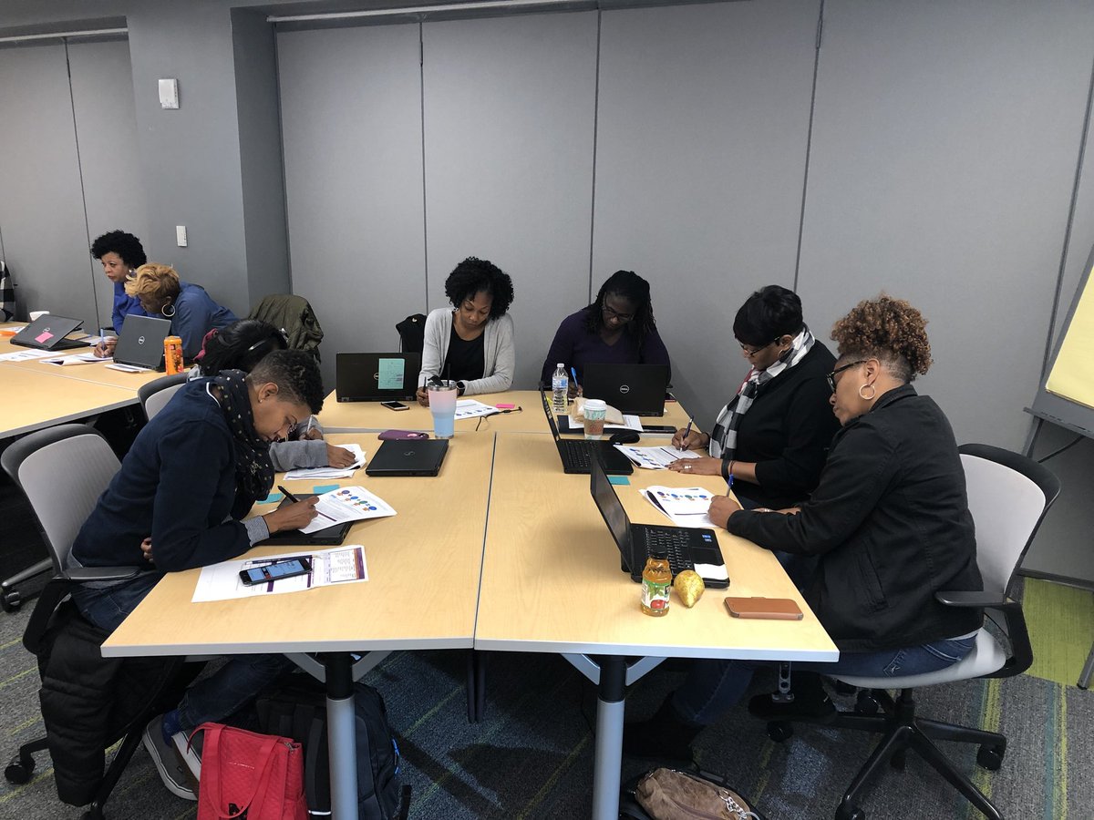 KeshaMuhammad3's tweet photo. Hard at work on the last day before our well deserved break! Coaches are learning more about what High Quality Professional Learning looks like! @FultonSchoolsPL #highqualityPL https://t.co/n6onnzAFxO