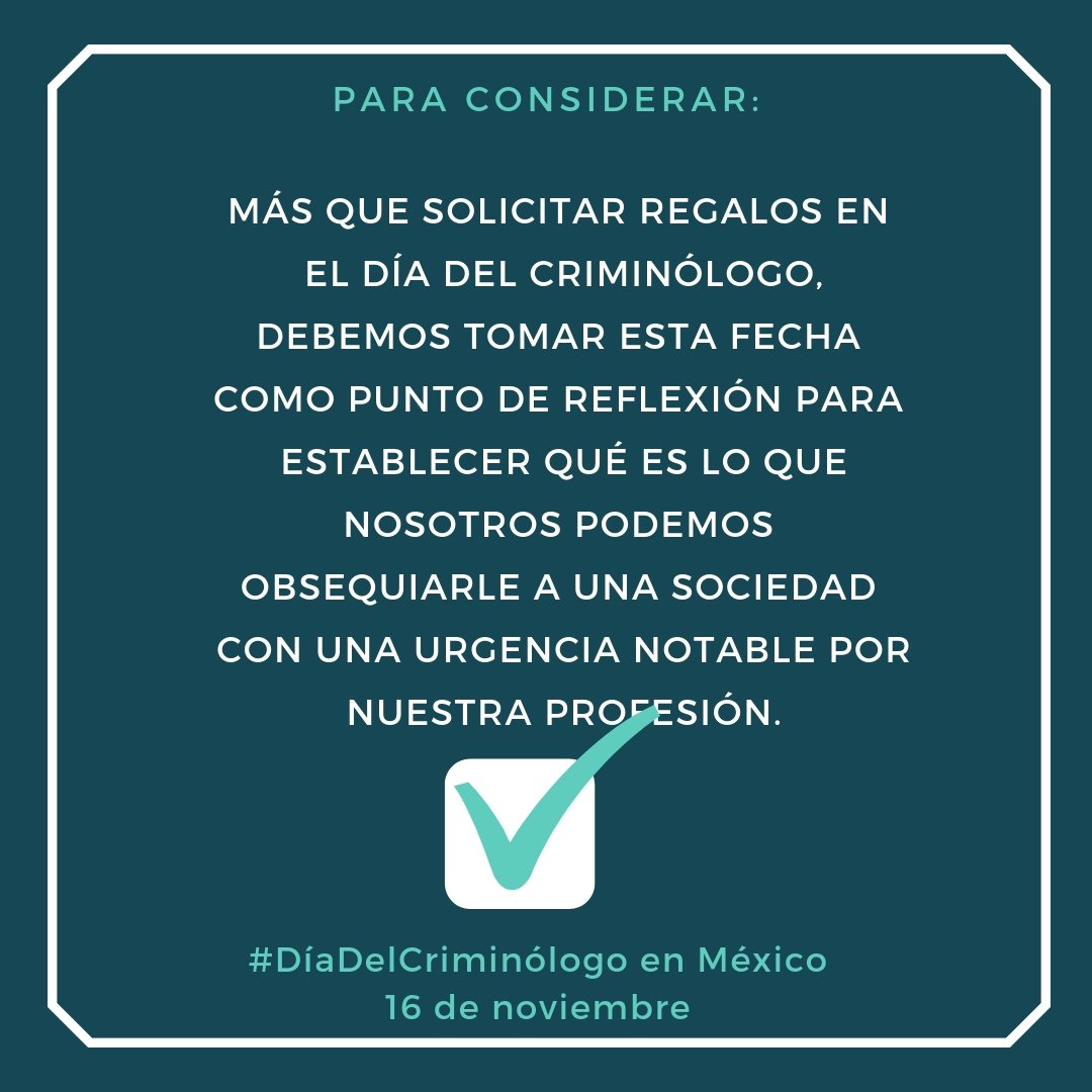 JUCEGALU's tweet image. Hoy en México se conmemora el #DíaDelCriminólogo, una profesión que resulta de enorme urgencia para la realidad nacional. Nuestra realidad es un panorama desfavorecedor en este sociedad, por ello debemos trabajar fuertemente para colaborar a cambiarla.