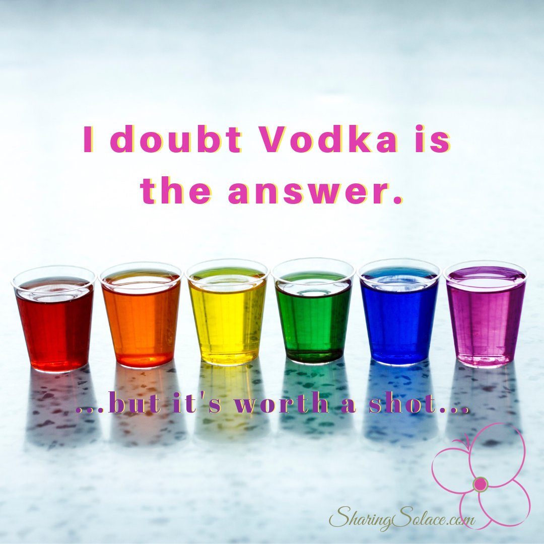 SharingSolace's tweet photo. Are you SUUUUUUUURE the answers not Vodka? 😜🤪 #FriYay #bgr8ful #SharingSolace https://t.co/JJSAl2ZveW
