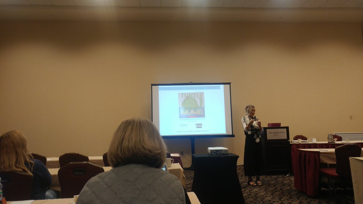 ohotzkesclass's tweet photo. Thanks, Nora for your fantastic reading of Turtle Island. And thanks to @AndyLeiser for the amazing Seesaw fluency videos!#IETC2018 https://t.co/wCwzRGZZnh