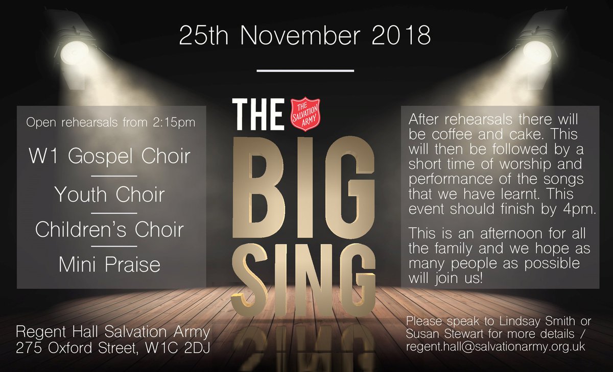 Join us for Big Sing on Sunday 25th November! Open rehearsals for whole family from 2.15pm