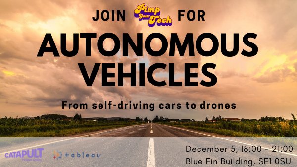 illonage's tweet photo. Join us, the @pimpyourtech team on the 5th of December for our last event of the year. We have 3 awesome speakers talking on Autonomous Vehicles: from self-driving cars to #drones. https://t.co/AMivt3q72J #AV #AI @HMaysun @PaulienSmeele https://t.co/G9M88on7Ix