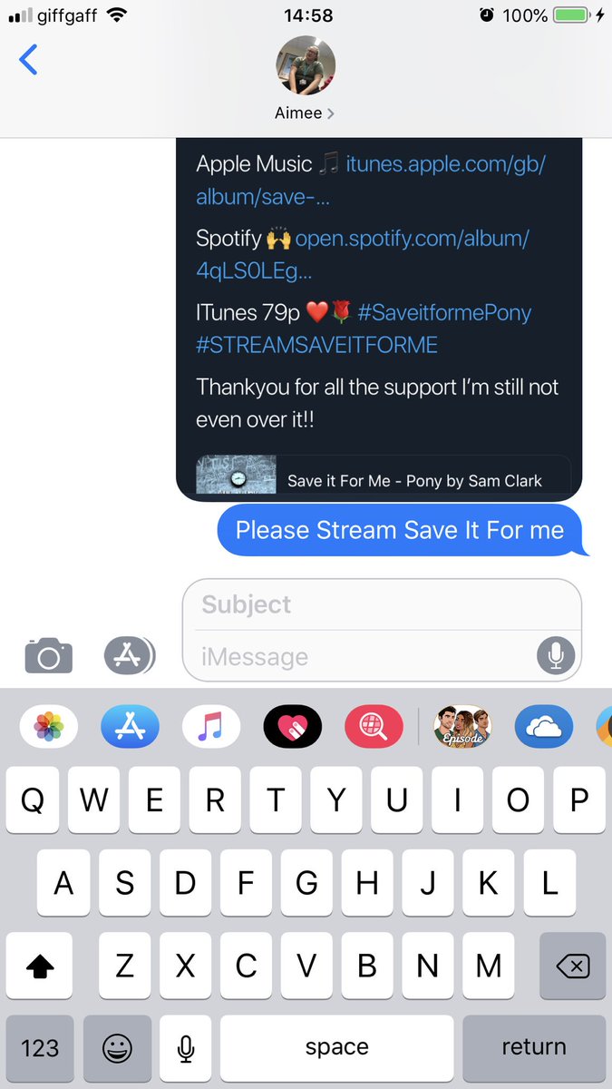 F1Hannah23's tweet image. iMessage #SaVeItForMe #STREAMSAVEITFORME