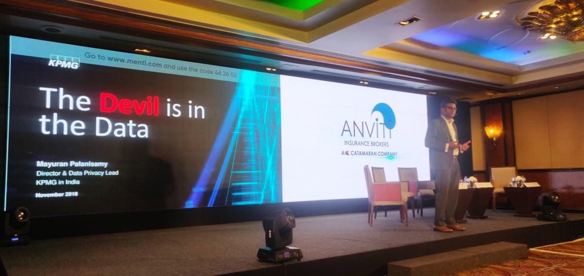 IndiaAon's tweet photo. Hear from our keynote speaker - Mayuran Palanisamy of @KPMGIndia as he talks about how non-compliance with GDPR can lead to great expenses in penalties and how close to 900 cases have been filed for the same. Watch this space for more updates from #AnvitiConnect. #GDPRConnect https://t.co/JRNOtV46qe