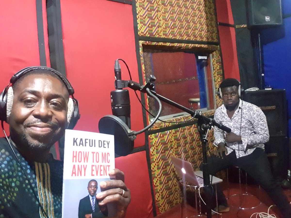 KafuiDey's tweet photo. In the studio with Edem recording the audio version of my book How to MC Any Event. 9 chapters down, 31 to go!
#studio #audiobook #HowtoMCanyEvent https://t.co/DLZ9LpYDNc