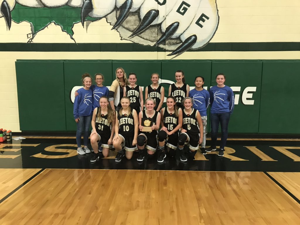 LeetonSchool's tweet photo. Congratulations to both girls and boys JH basketball teams on their championship win at the Crest Ridge Tournament! Proud to be a Bulldog! #LeetonBulldogs #rocktheyear https://t.co/GUWkcqE0BL
