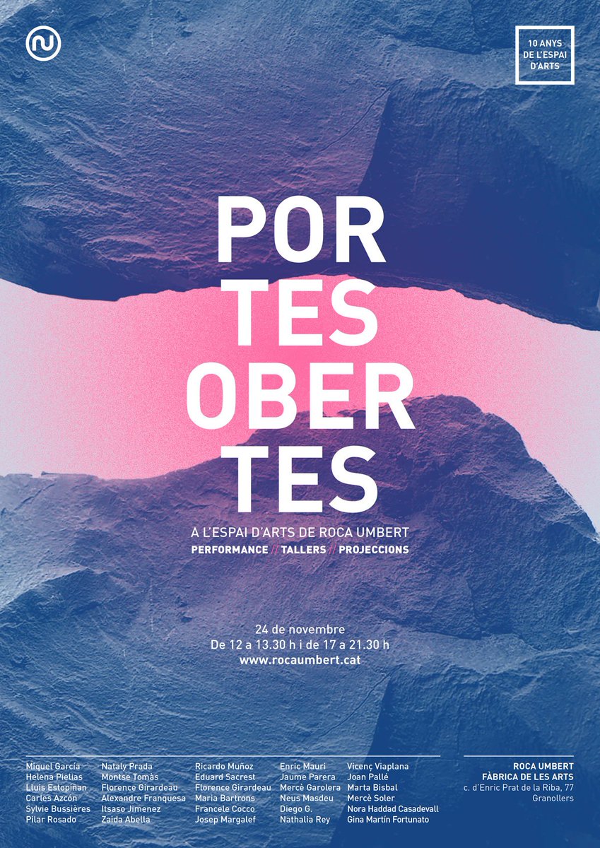 ArtsVisualsODA's tweet photo. L’Espai d’Arts de Roca Umbert obre les portes per mostrar algunes de les produccions realitzades al llarg de l’any a partir dels projectes seleccionats a les convocatòries públiques per accedir a beques de residència: 24 novembre, de 12 a 20 h.
https://t.co/orNYgeV6ea https://t.co/xgpuqY1o2L