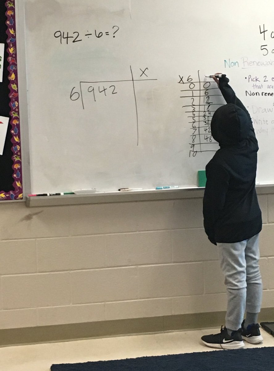 Yesterday one of my students taught the class a variation to partial quotient. His aunt (who teaches <a href="/hornetstrong/">Tom Green Elementary</a>) is the one who taught him. What a beautiful #weareconnected moment! #tobiasproud #tobias4th
