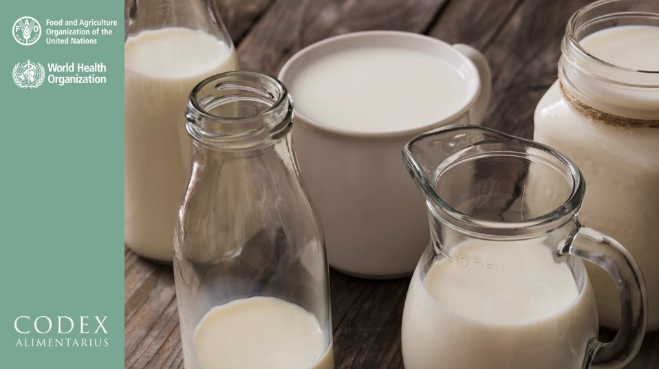 FAOWHOCodex's tweet photo. 📙 | Milk and #milk products are a rich and convenient source of nutrients for people in many countries. #CodexStandards provide guidance to ensure the safety and suitability of milk to protect consumers’ health and to facilitate trade https://t.co/pjhU101Aea #CCFH50 🥛 https://t.co/qCNAC01KBm